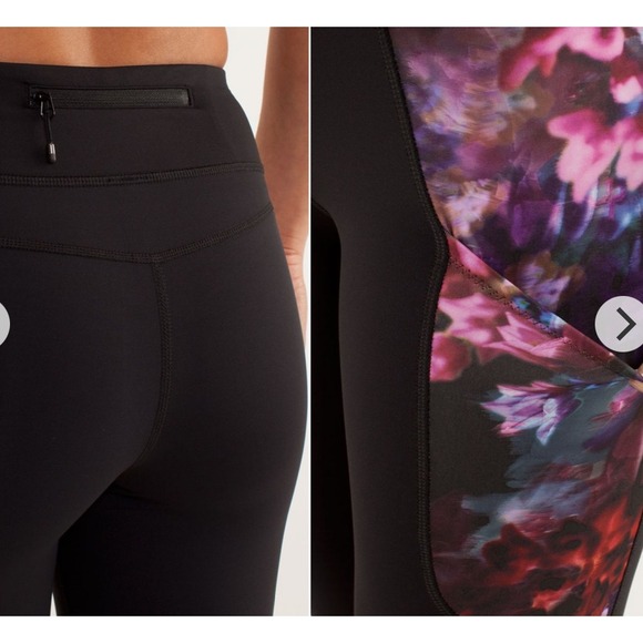 Lululemon‎ Run Reflect Crop Leggings Black Spring Sprung Multi Floral Cropped 4 - Picture 2 of 13